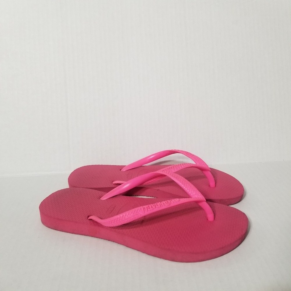 Havaianas Neon Pink Thong Flip Flops 33-34 3.5Y
